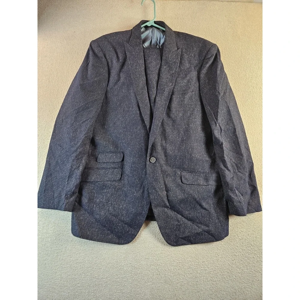 Vitali Men's Denim Blue Suit 44R 38W 2 Piece Blazer Pants Viscose Blend